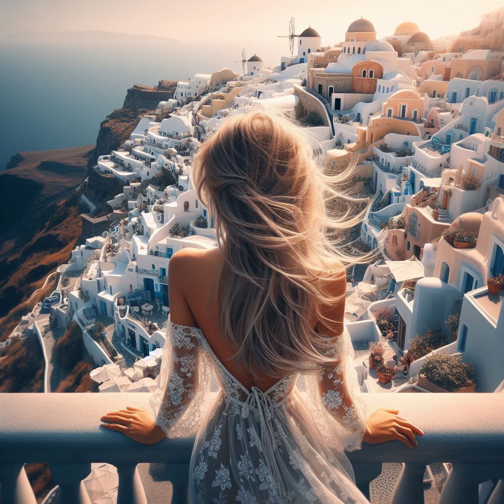 Alone At Santorini Island, Greece