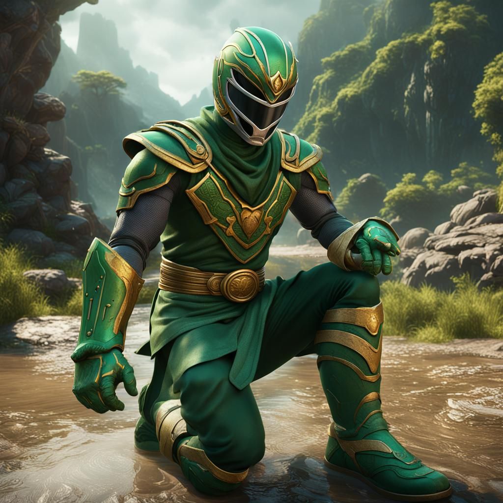 Power ranger monk green no helmet or armor