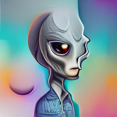 Grey Alien digital illustration - AI Generated Artwork - NightCafe Creator