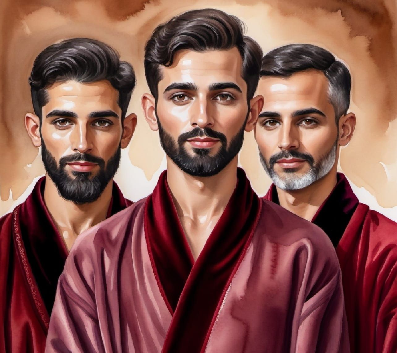 Threesome –  cute bearded men