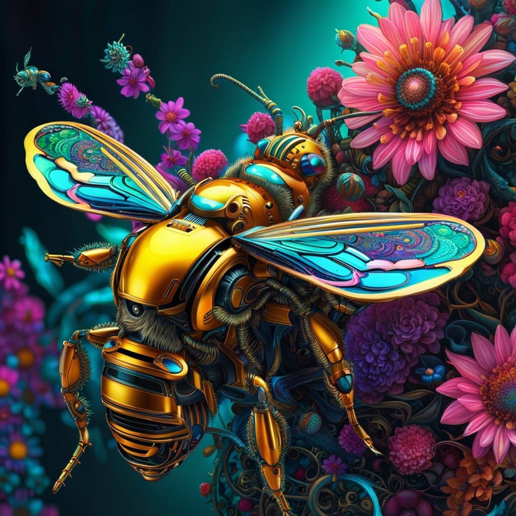 Robotic Bee - AI Generated Artwork - NightCafe Creator