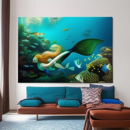 Aquarium in living-room - AI Generated Artwork - NightCafe Creator