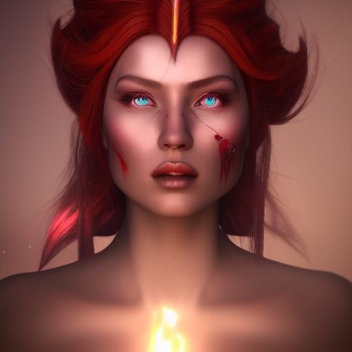 Hair - Fire - Light - Woman