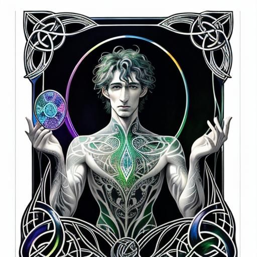 Crayon drawings, surreal friendly celtic knotwork compliment...