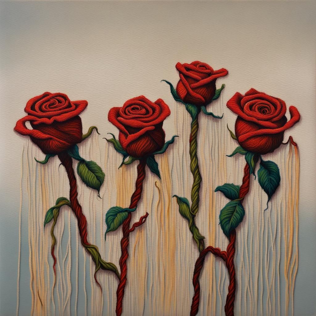 Yarn Roses AI Generated Artwork NightCafe Creator