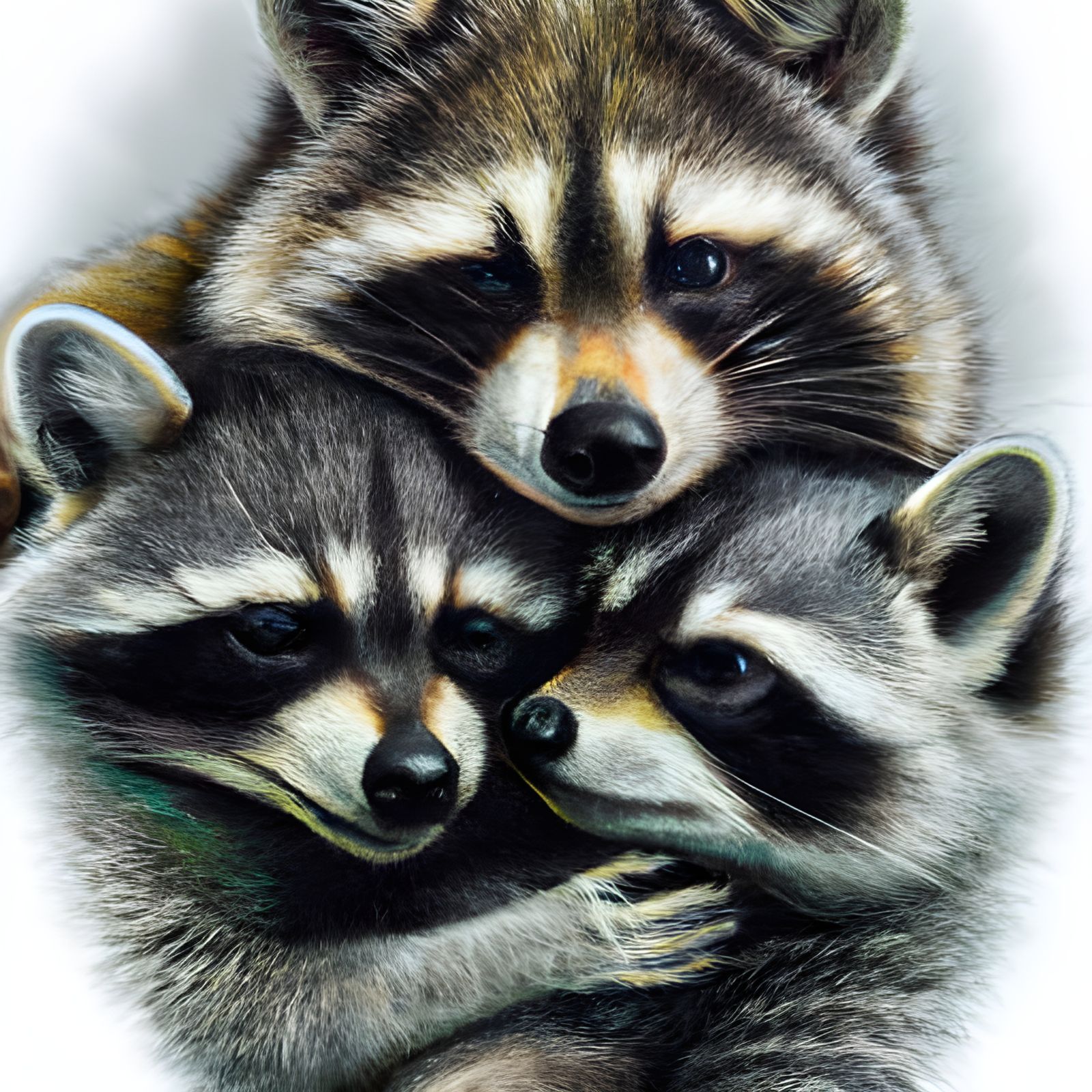 Adorable Raccoon Family  by @Ayrim