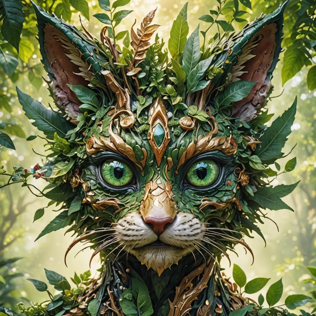 Maximalist Evoli in Lush Landscape: 8k Digital Art