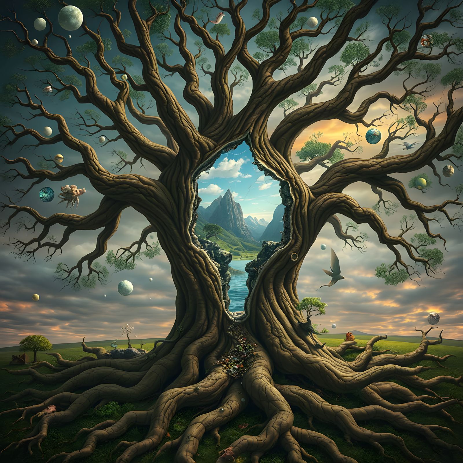 a tree as a portal to another world  by @blenta