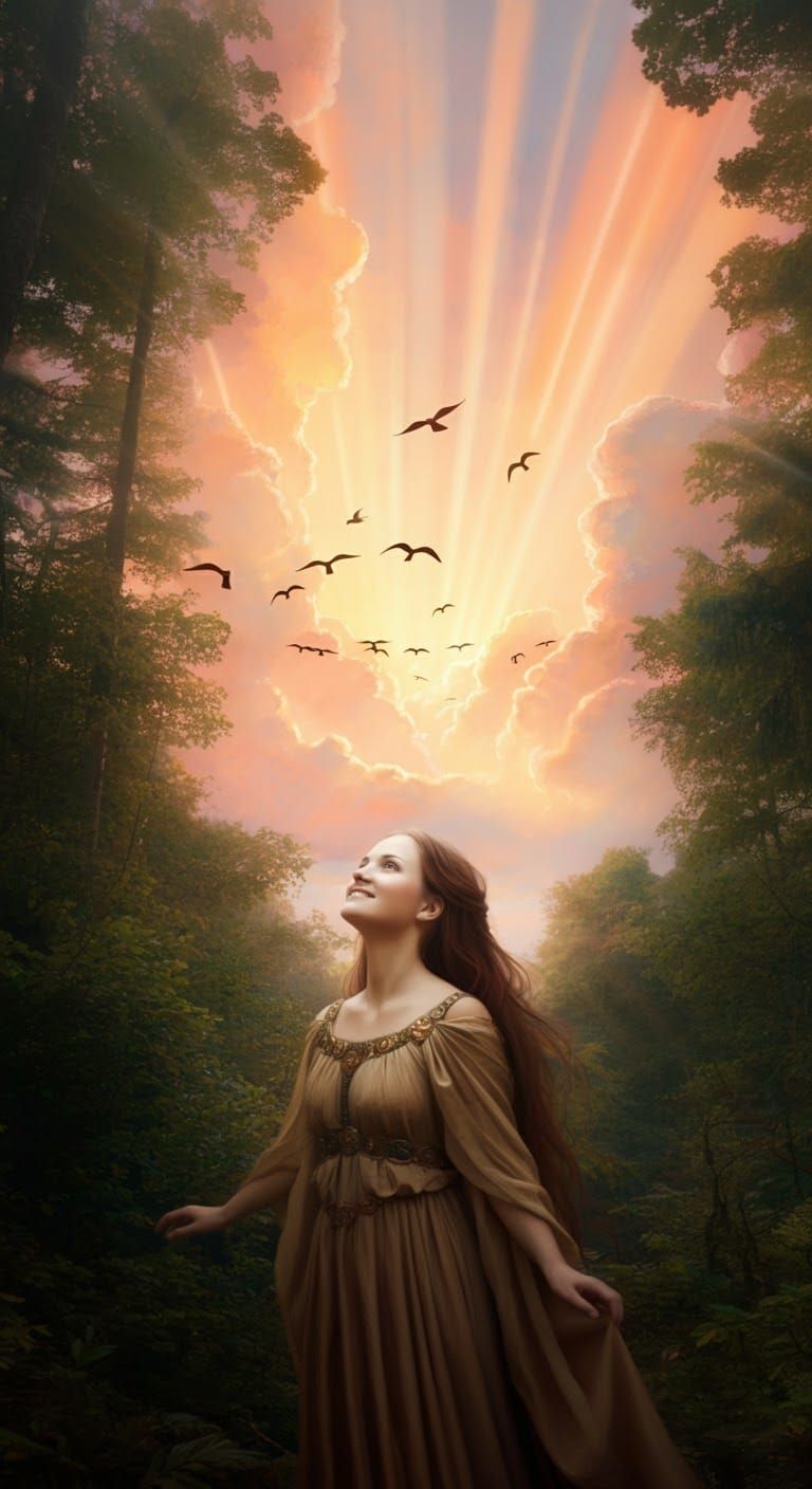 Twilight Forest Reverie: A Woman's Gaze