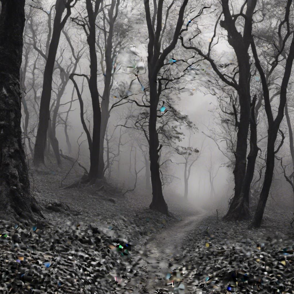 Wild woods foggy misty dark <lora:serene landscapes:1.0> 