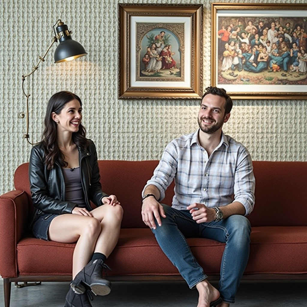 Money Flies from Clouds in Retro-Futuristic Style