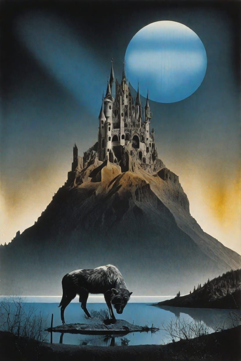Castle with a wolf