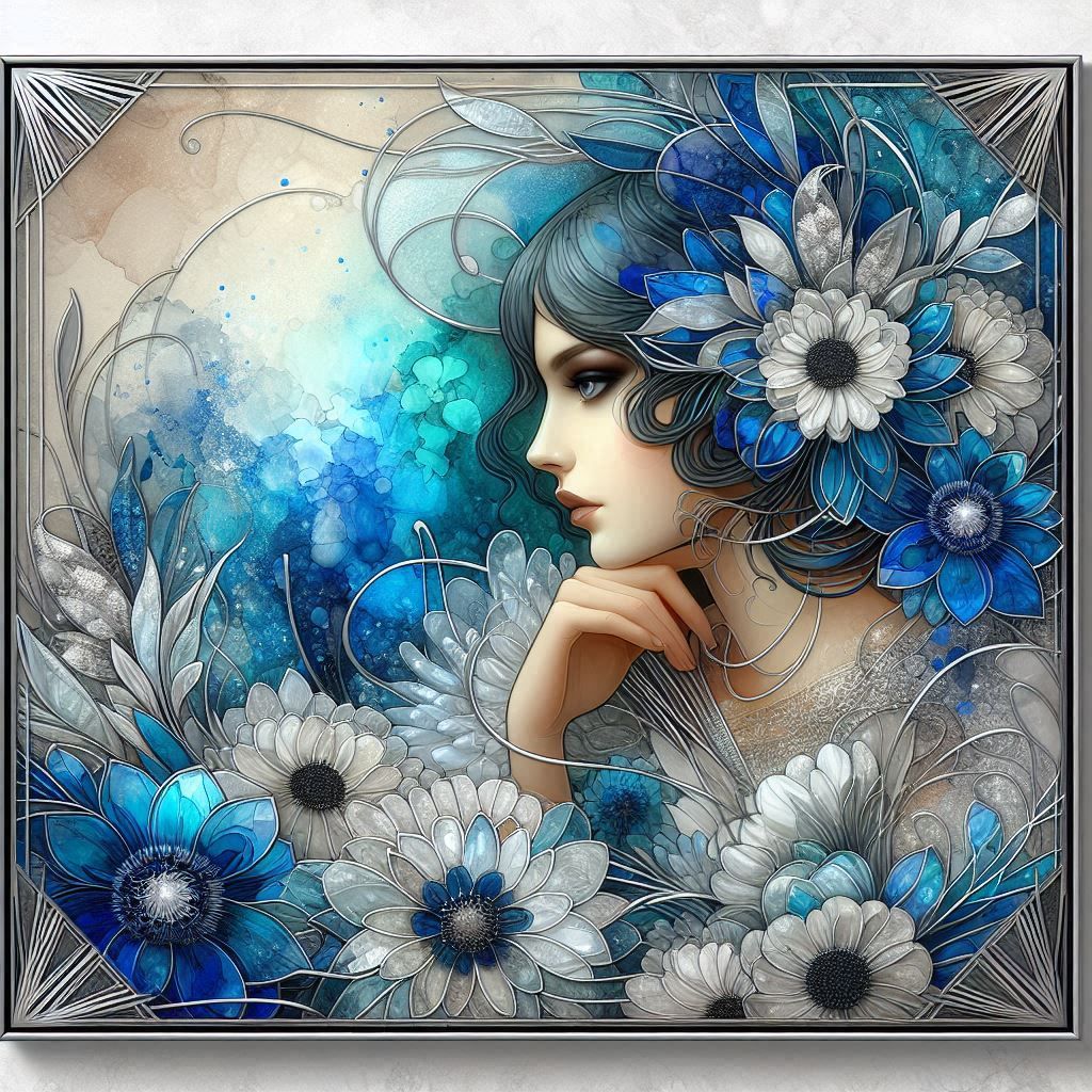 Art Deco Woman in Blue