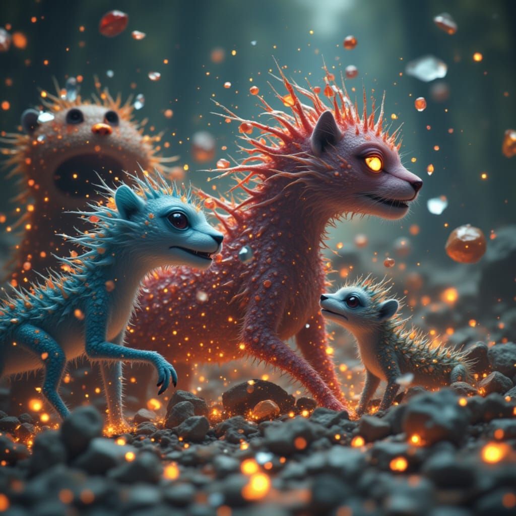 <lora:Shar:1.0> waboom funny creatures