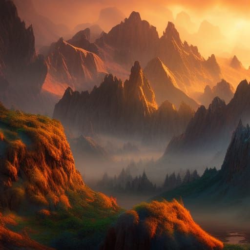 Sunrise over the mountains