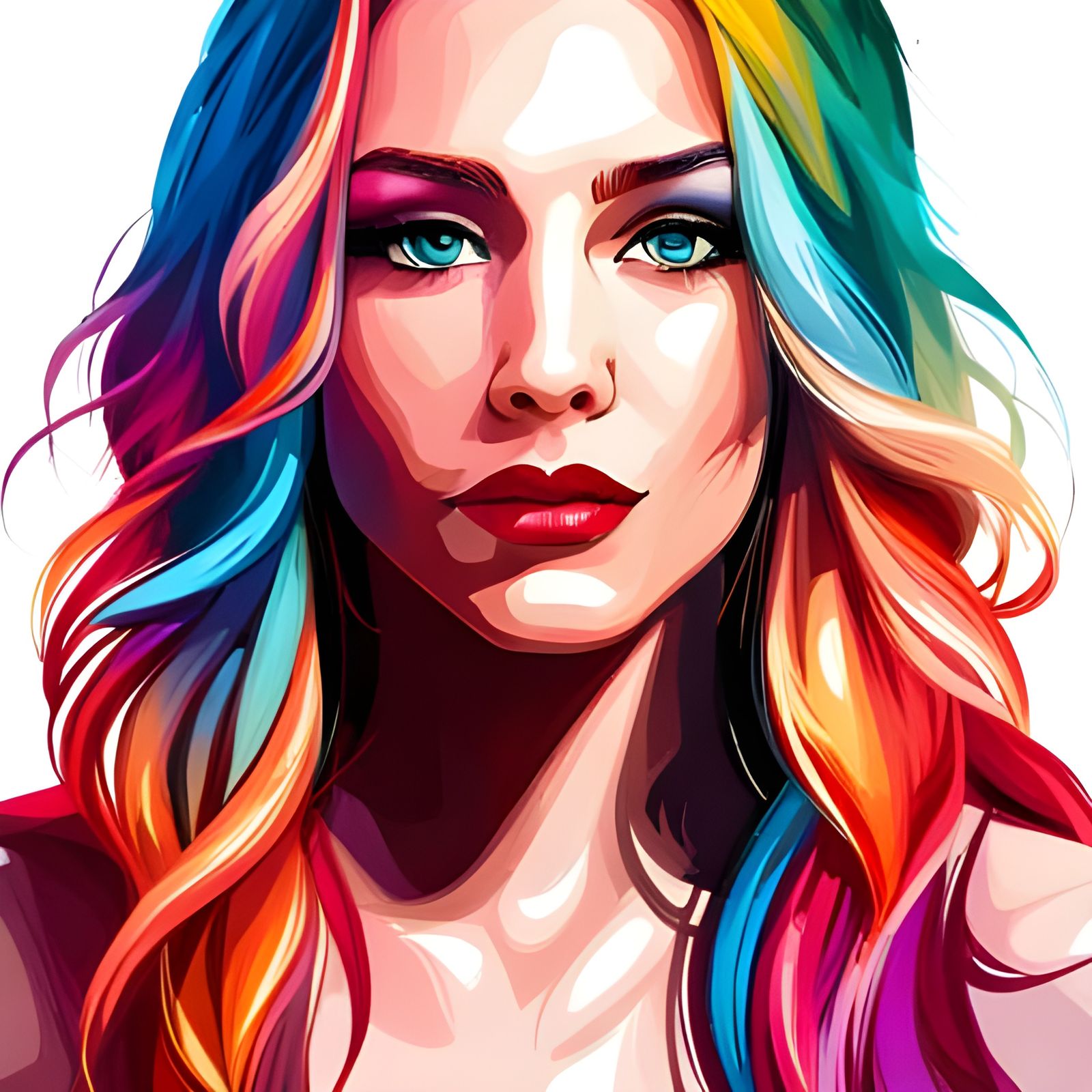 Girl with the Rainbow Hair