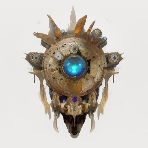 1/3, turquoise animal, Gem sapphire Jaguár-skull, golden-hal...