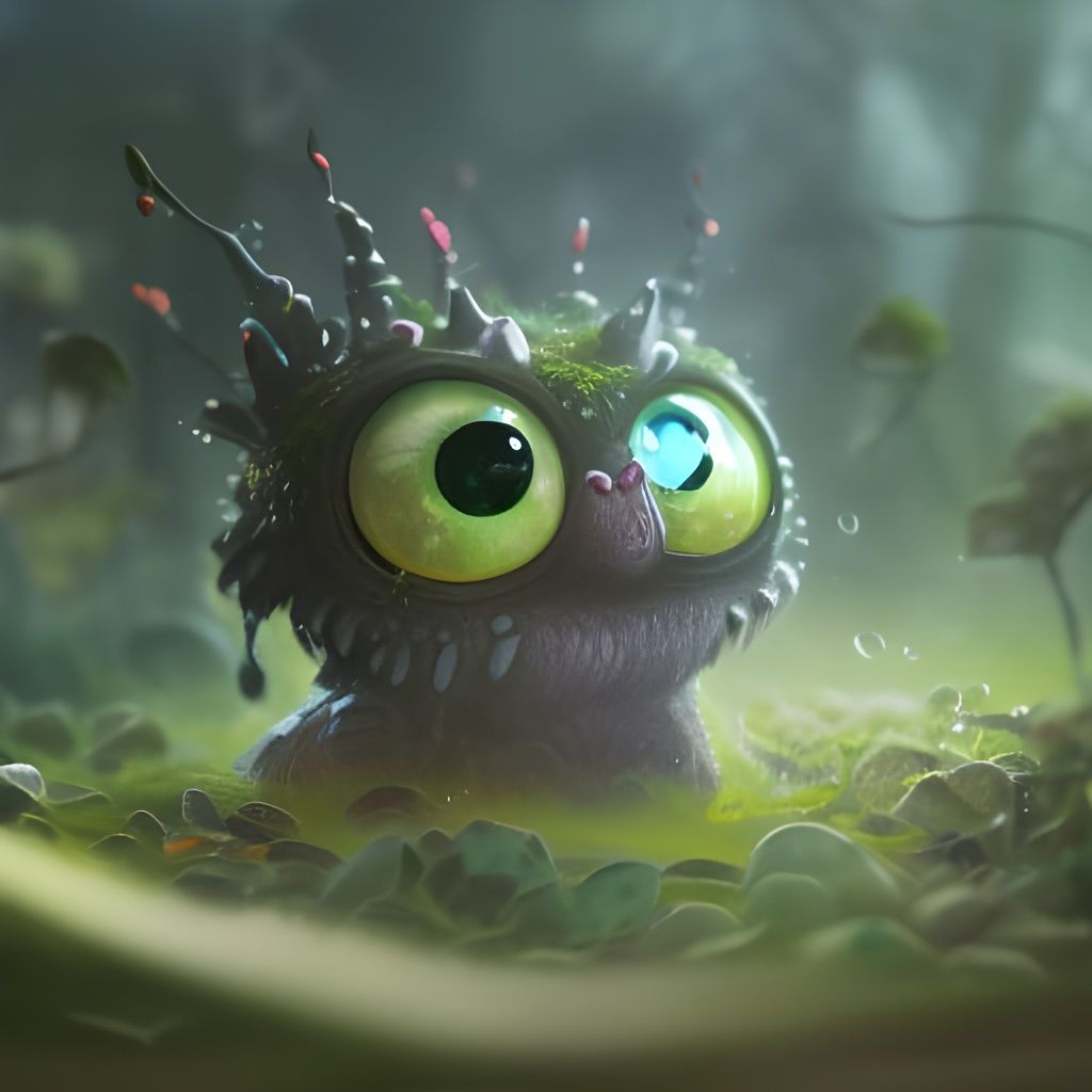 Tiny Moss Creature 2 - AI Generated Artwork - NightCafe Creator