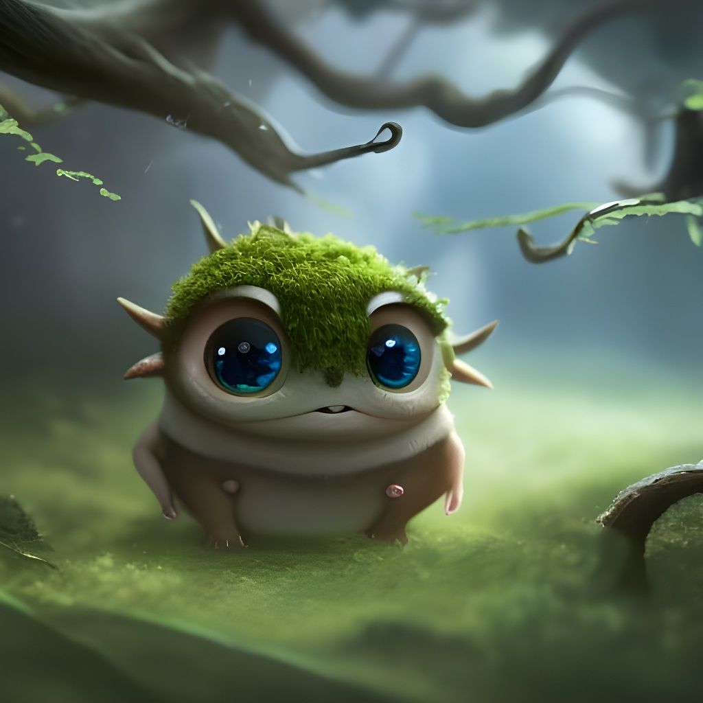 Tiny Moss Creature 1 - AI Generated Artwork - NightCafe Creator