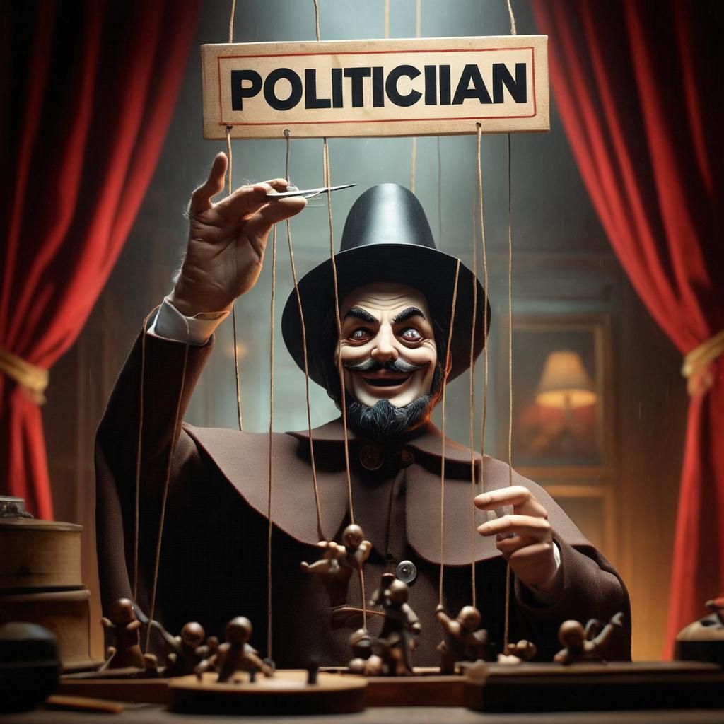 Politician playing their followers like a marionette
