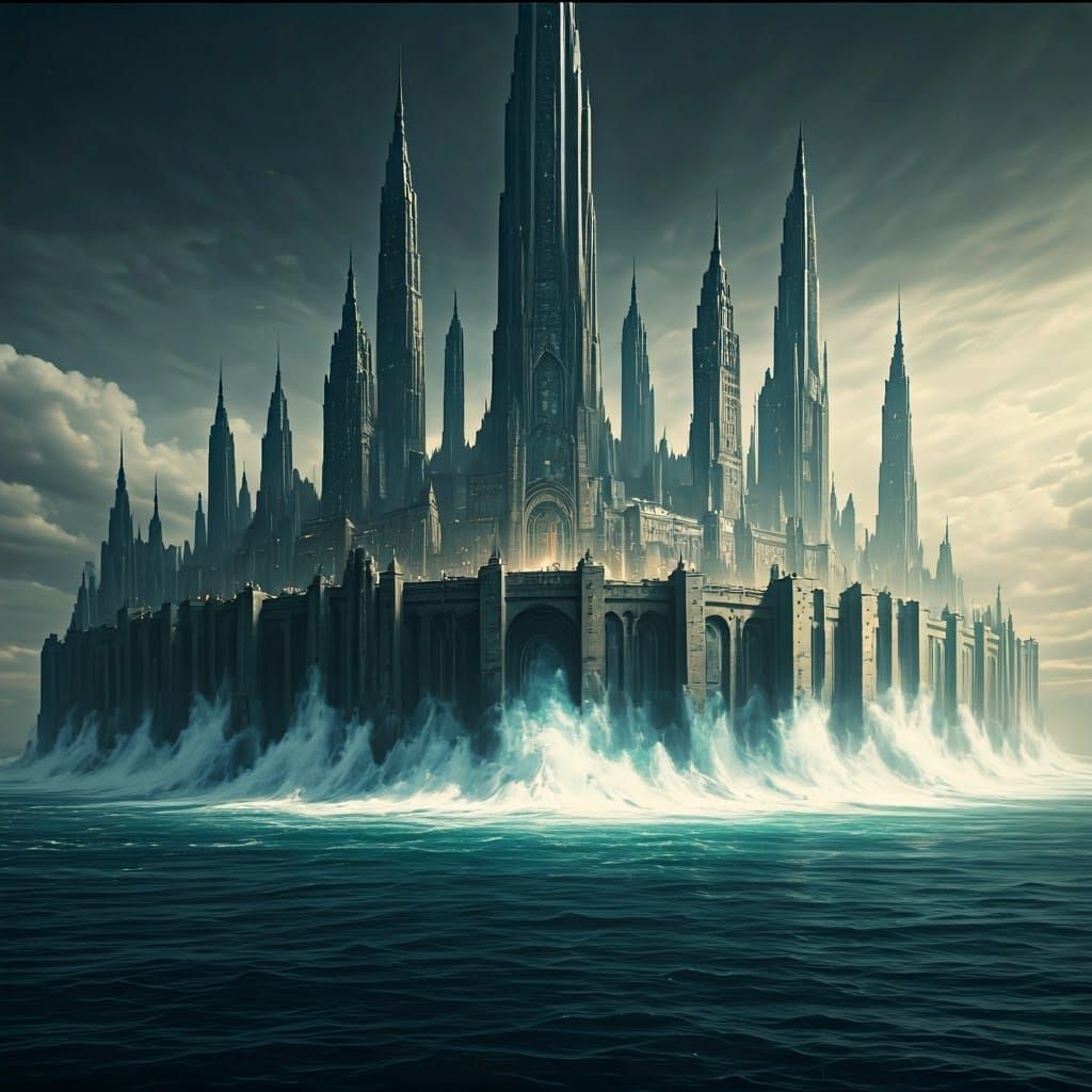 Ethereal Metropolis Rises from the Waves