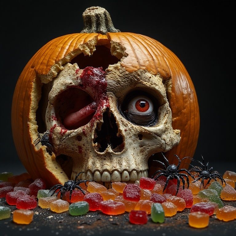 A terrifying Halloween pumpkin,