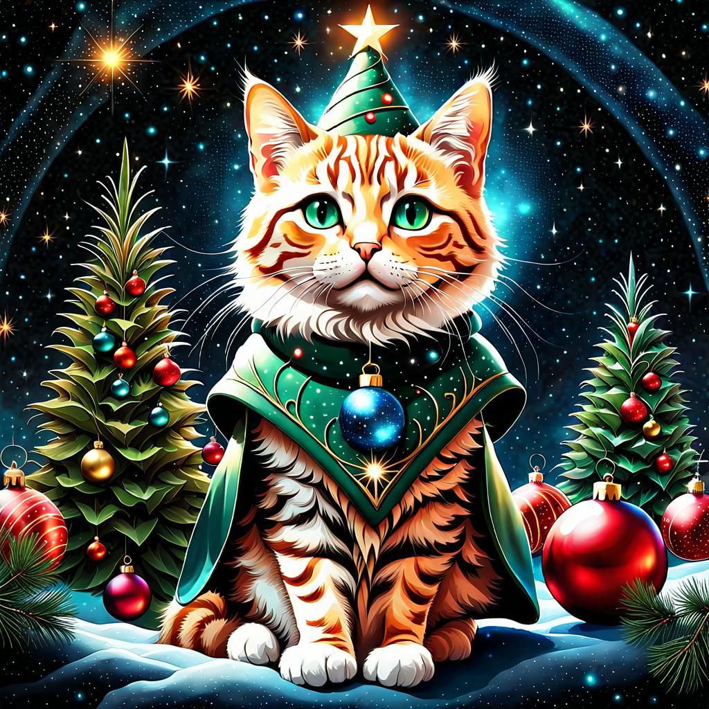 Unconventional Cat Christmas Tree AI Generated Artwork NightCafe