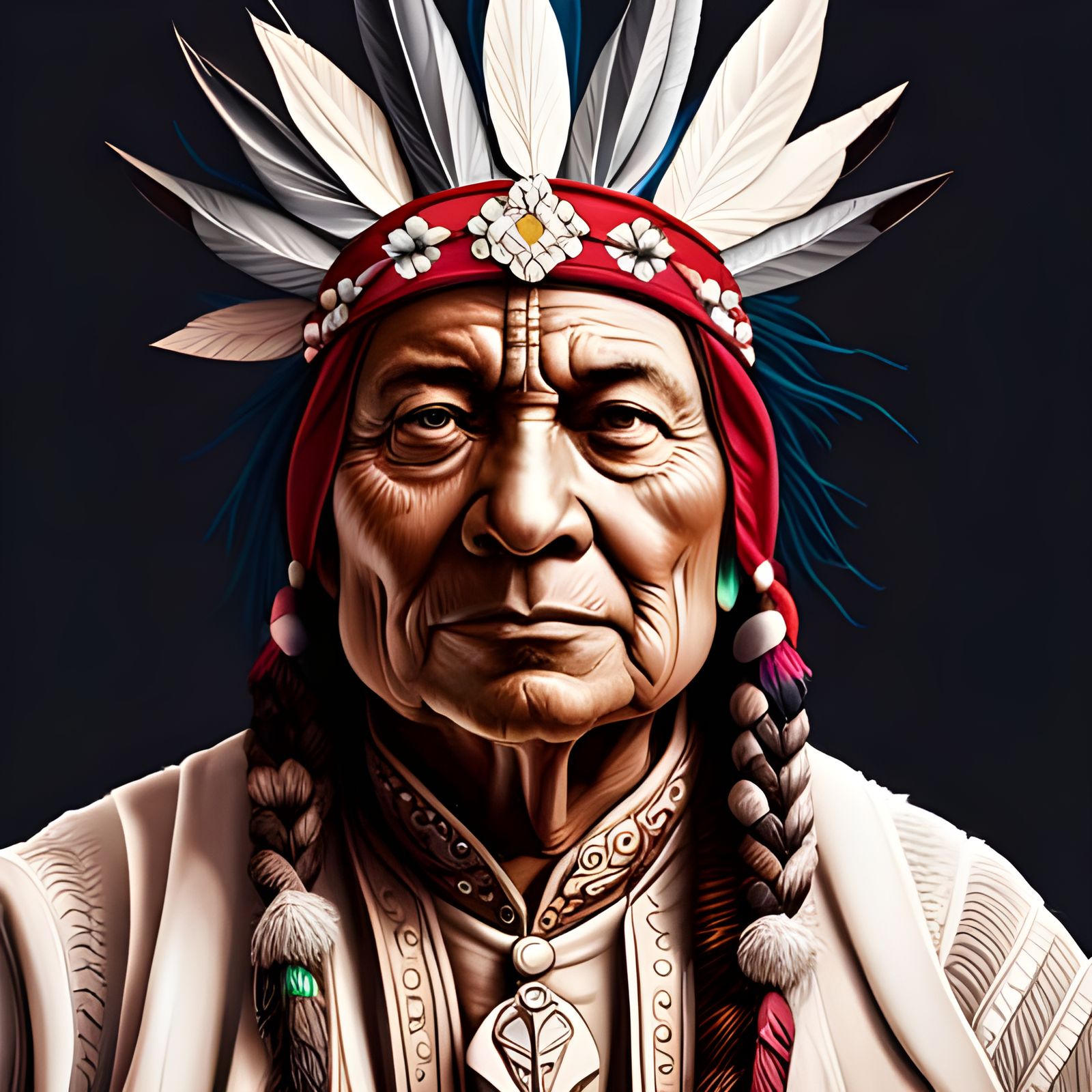 Portrait de Sitting Bull, chef de la tribu Hunkpapa Sioux - AI ...