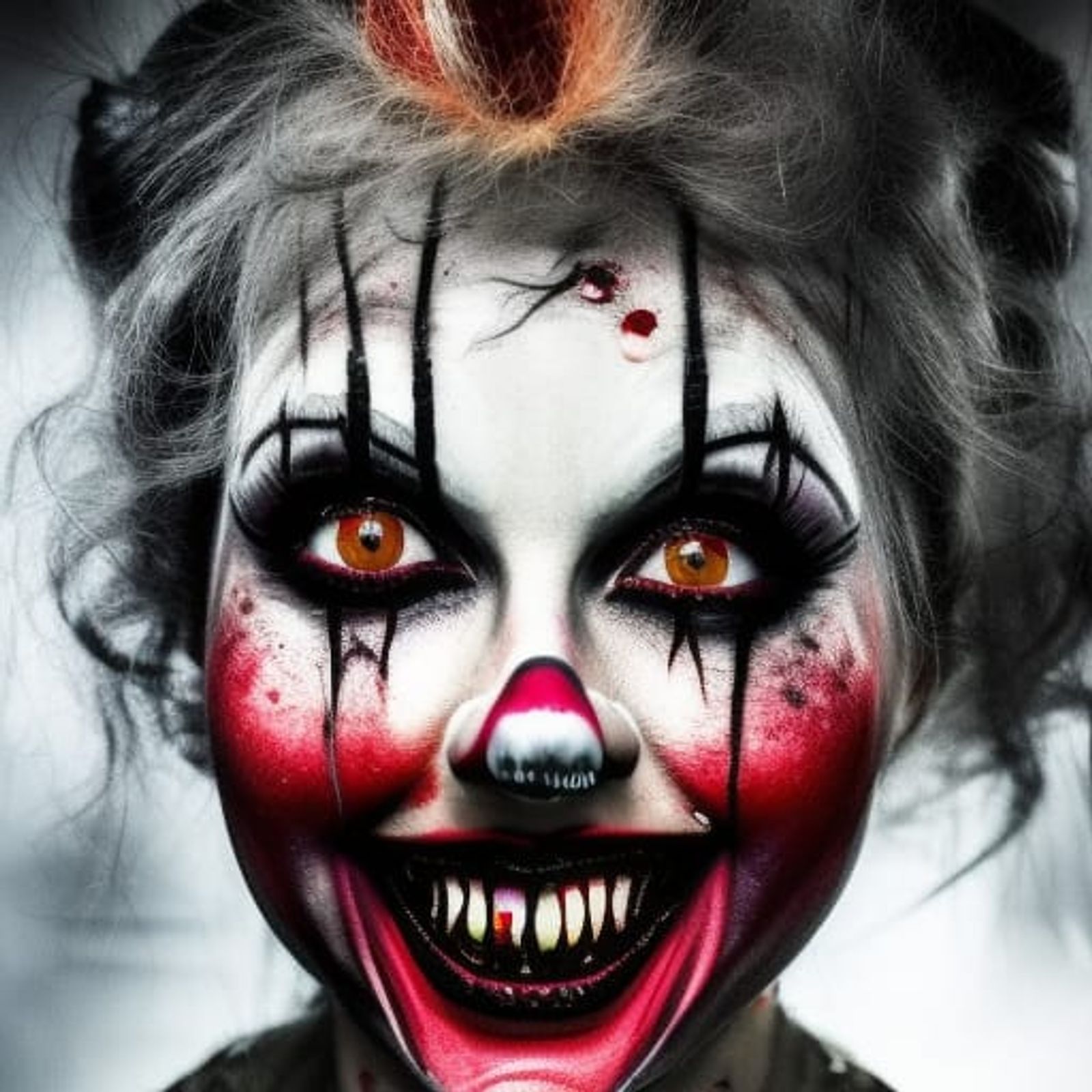 scary female clown makeup