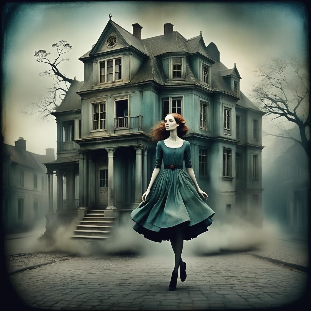 "A long time later, on empty streets, the girl will for a mo...