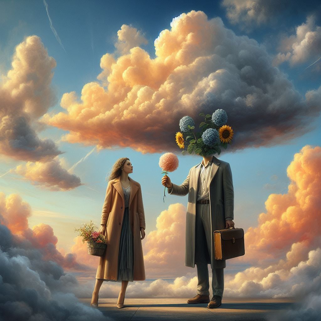 Avoir la tête dans les nuages -To have the head in the cloud...