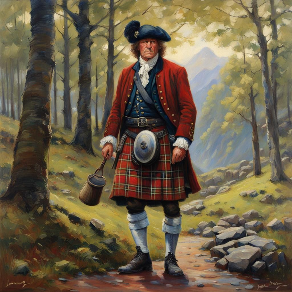 An Outlander in a tartan kilt