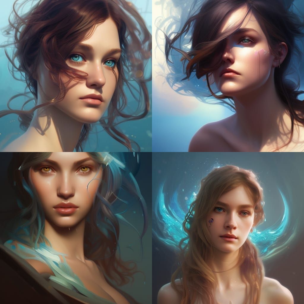 ocean eye, head and shoulders portrait, 8k resolution concept art ...