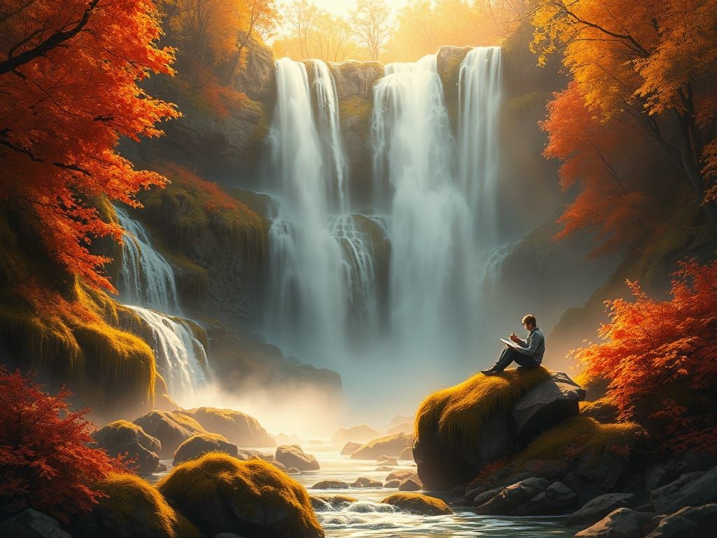 enjoying autumn waterfalls