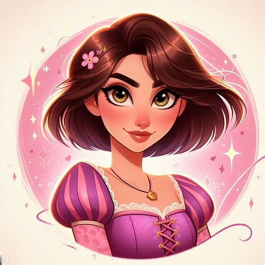 Rapunzel with Short Brunette Hair Dark Disney