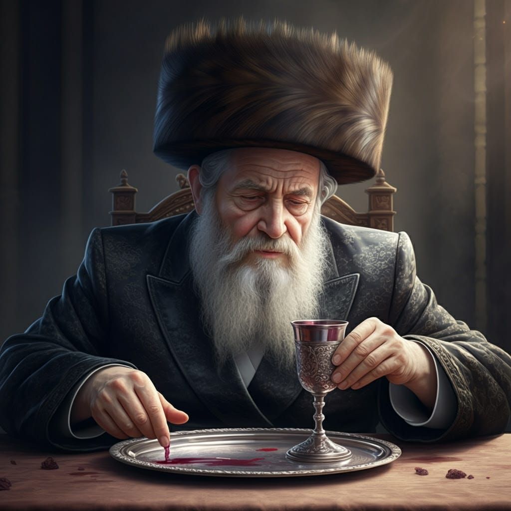 Elderly Hasidic Rabbi Performs Kiddush with Intense Devotion