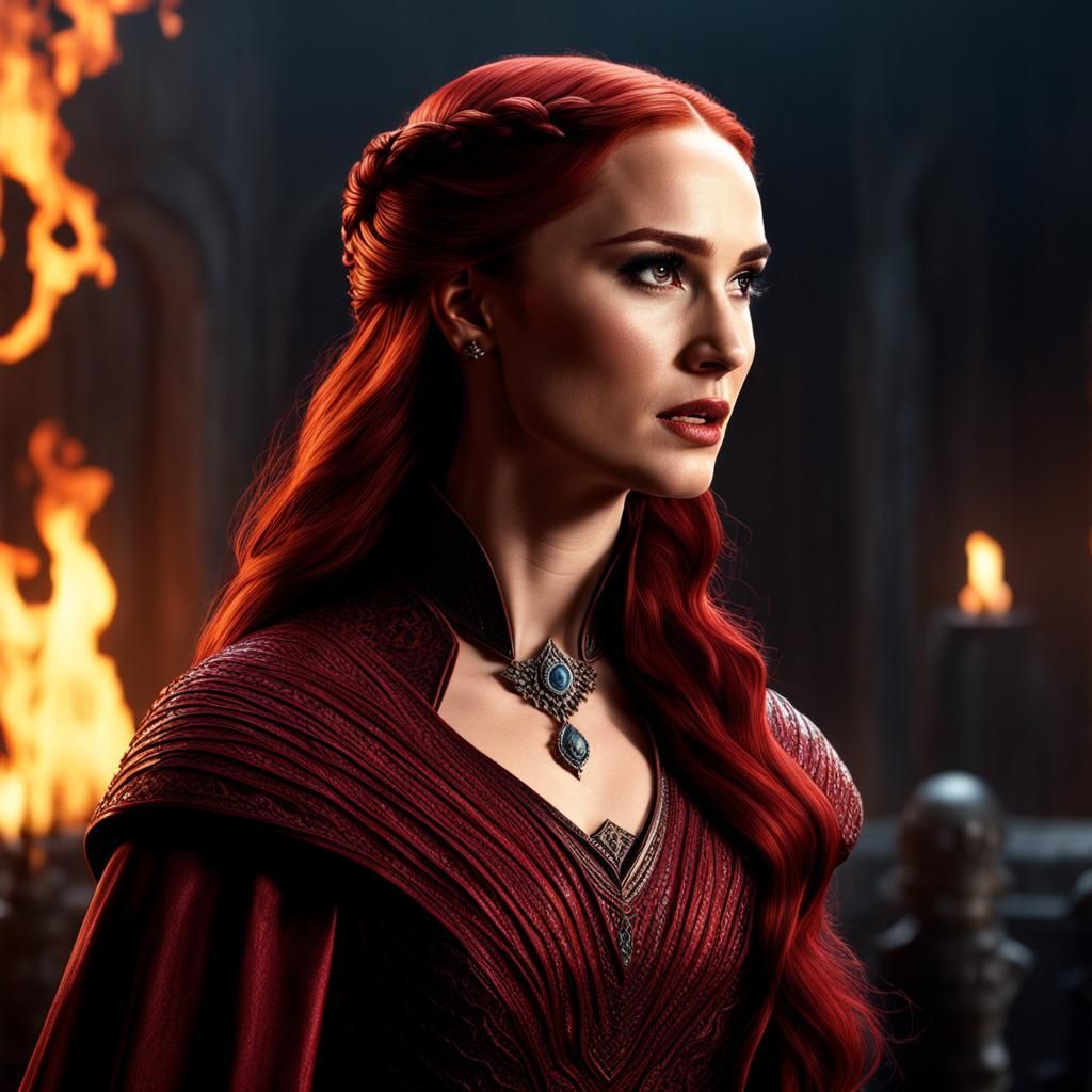 Red Haired Natalie Portman as Melisandre from Game of Thrones AI