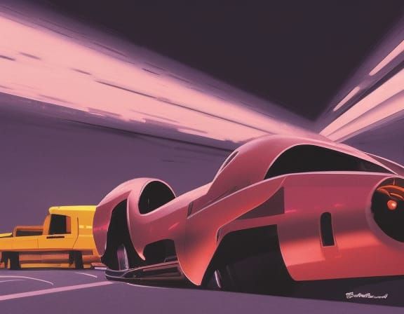 16k resolution, drag racing showdown, Syd Mead futurism, 'Ak...