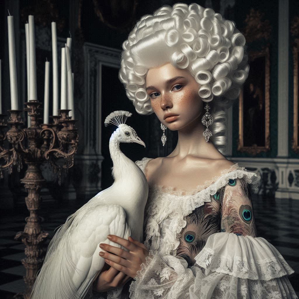Rococo Queen and her Peacock