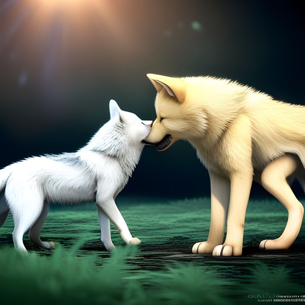 💖Wolf Mom & Cub💖 - AI Generated Artwork - NightCafe Creator