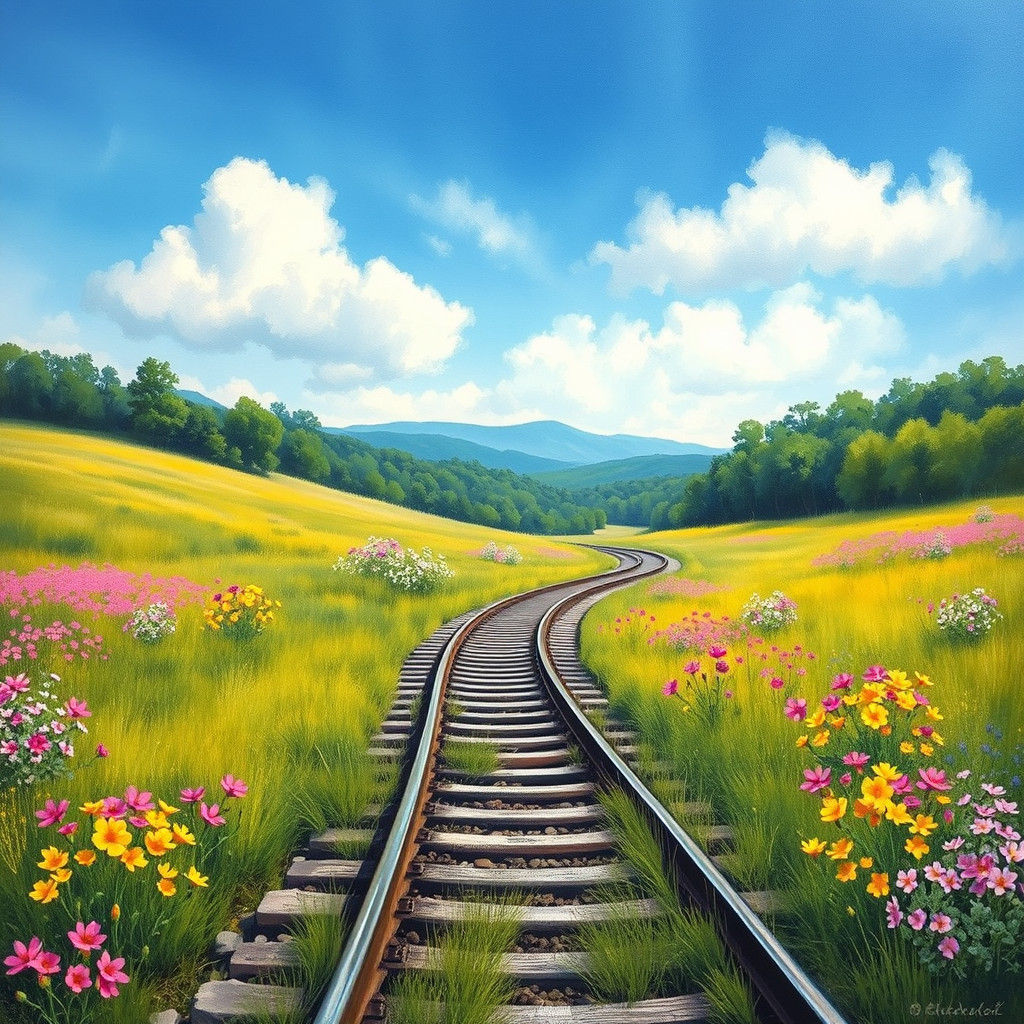 Train Tracks Scenery  by @Melanie