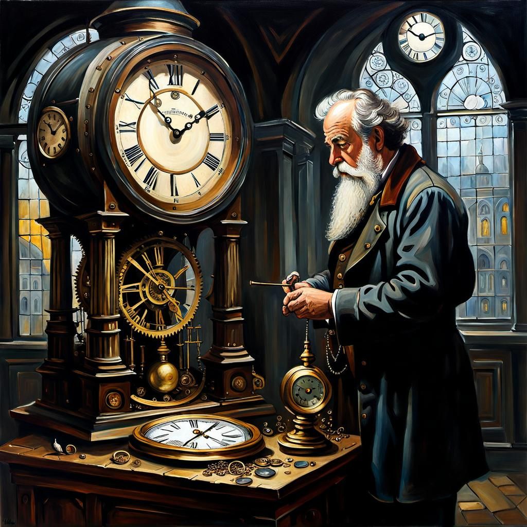 Many clocks, but his time is running out. - AI Generated Artwork ...