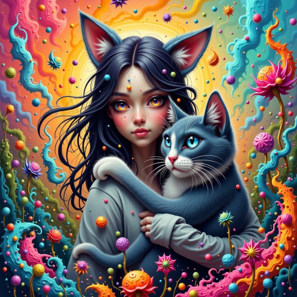 A captivating and enigmatic portrait of a young woman, circa 20s, with fair Caucasian skin, beset by an aura of wistful melancholy, her larg...