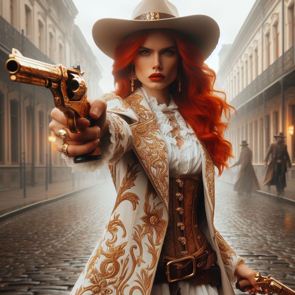 Girl With The Golden Gun - AI Generated Artwork - NightCafe Creator