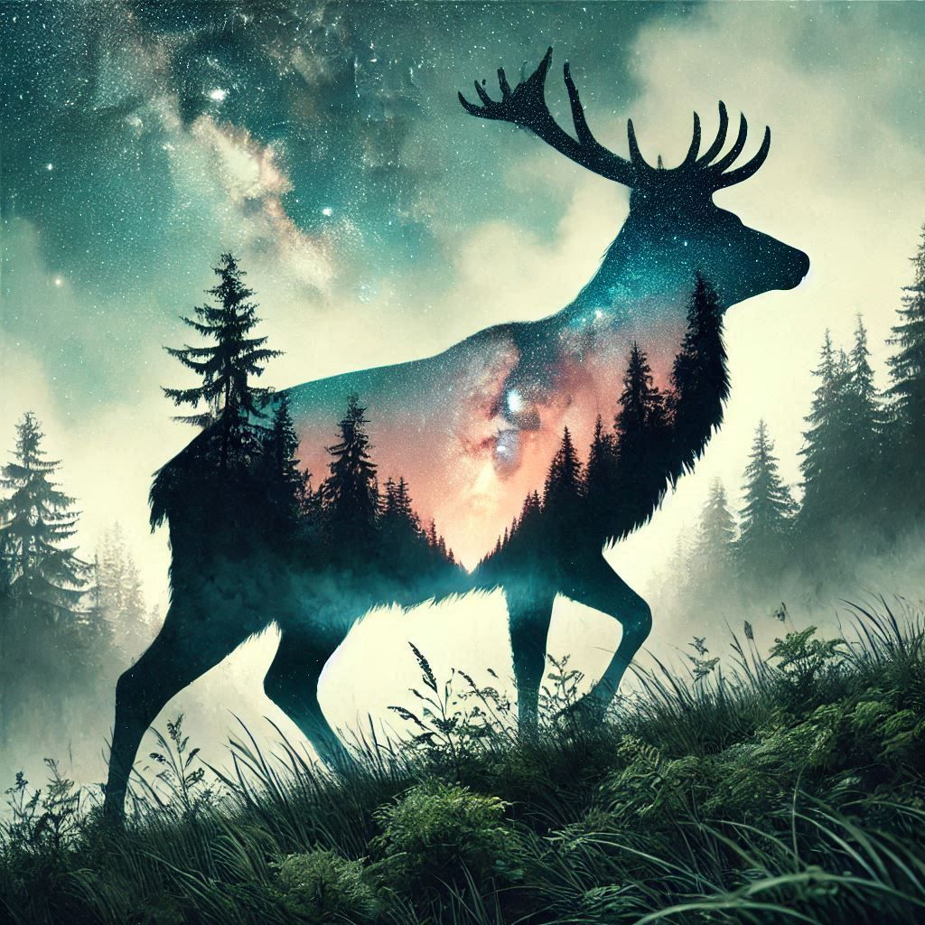 double exposure beautiful fantasy portrait landscape..