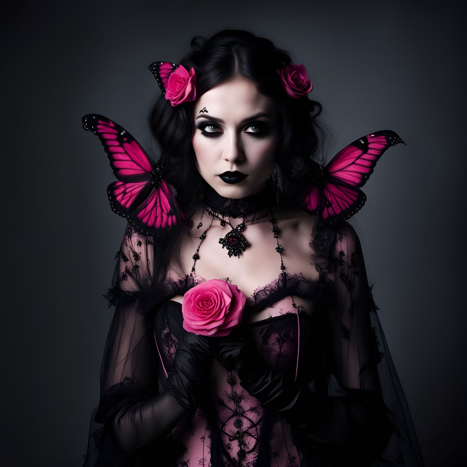 <pink gothic lady