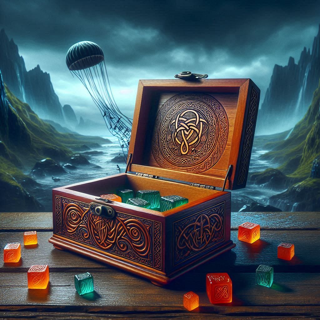 Decorative Music Box Celtic engraved in the wood 2