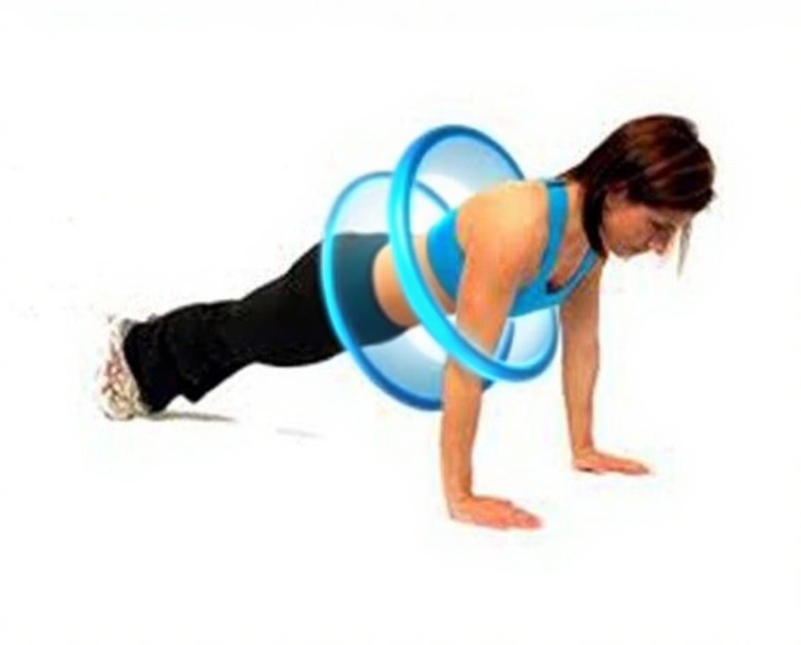 create a picture of a lady, in high resolution, doing a plank exercise in straight body on the floor and use a 3D semi-transparent blue colo...