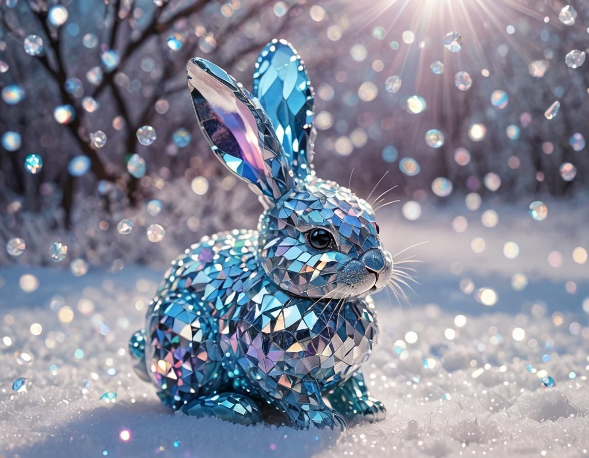 sparkling crystal bunny