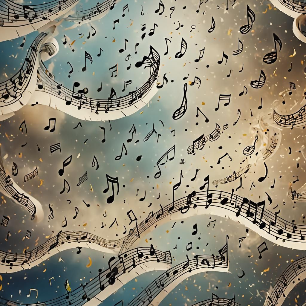 Musical Notes Dancing in the Air and On Paper